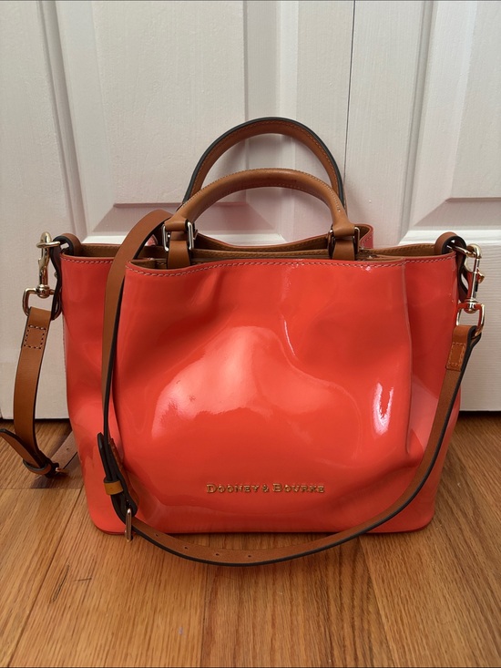 Dooney & Bourke Handbags - NEW! Dooney & Burke Orange Patent Leather Large City Barlow Bag Limited Edition.